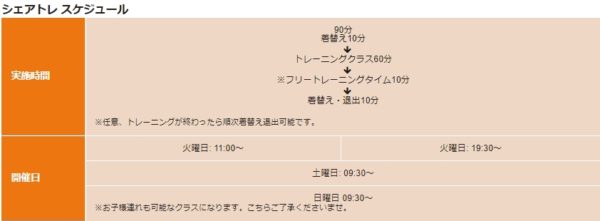 FOR97GYMシェアトレ料金表